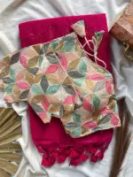 Khadi Work Vol 3 Cotton Saree Designer with Work Blouse Collection - Image 2