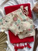 Khadi Work Vol 3 Cotton Saree Designer with Work Blouse Collection - Image 4