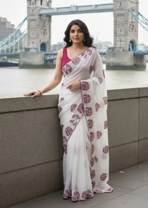 Kiara Elephent Fendy Chiffon Embroidery Work