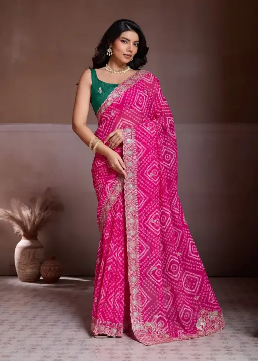 Kiara Priyal Georgette Bandhej Printed Occasion