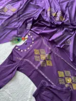 KR 393 Purple Cotton Hand Block Printed - Image 3