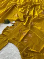 KR 394 Mustard Colour Pure Cotton - Image 3