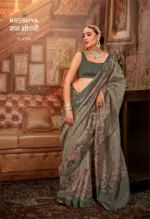 Kreshva Man Morni Tussar Silk with Traditional Kalamkari Saree Collection - Image 8