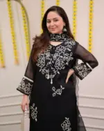 LFK Pari Black Blooming Georgette - Image 2