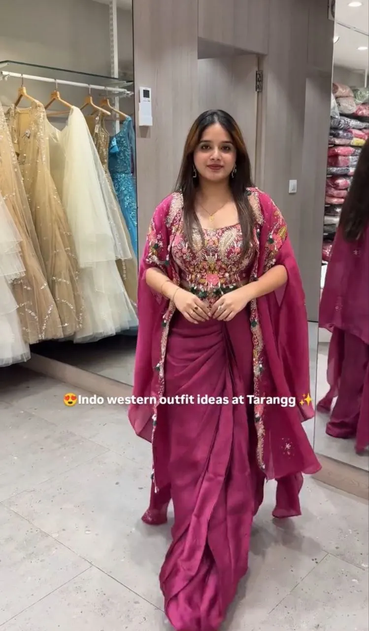 Madhuri 222 Natural Crep Outfit Party Wear Madhuri 222 Natural Crep Outfit Party Wear - Image 1