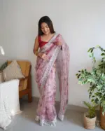 MHV Ferry Organza Silk Floral Printed - Image 2