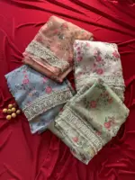 MHV Ferry Organza Silk Floral Printed - Image 6