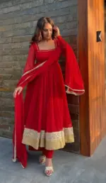 Deepika 5961 Red Blooming Gorgette Christmas