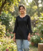 SS2016 Heavy Rayon Chikan Work Short Top - Image 2