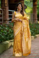 Rani 6080 Soft Lichi Silk Jacquard Work Haldi Festival