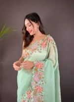 RBC 5083 Glossy Silk Embroidery Border Work - Image 3