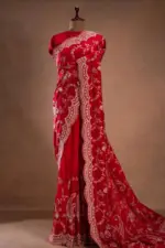 RBC 6033 Red Fandy Satin Silk Embroidery Christmas