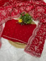 RBC 6033 Red Fandy Satin Silk Embroidery Christmas - Image 4