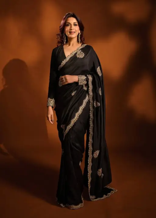 RBC 6037 Black Rangoli Crush Silk Bollywood