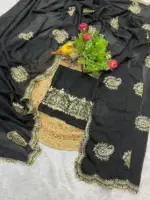 RBC 6037 Black Rangoli Crush Silk Bollywood - Image 2