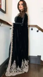 RBC 6043 Black Viscose Velvet Winter Bollywood - Image 2