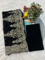 RBC 6043 Black Viscose Velvet Winter Bollywood - Image 3