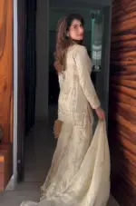 Sabina 1689 Cream Faux Georgette Embroidery - Image 4