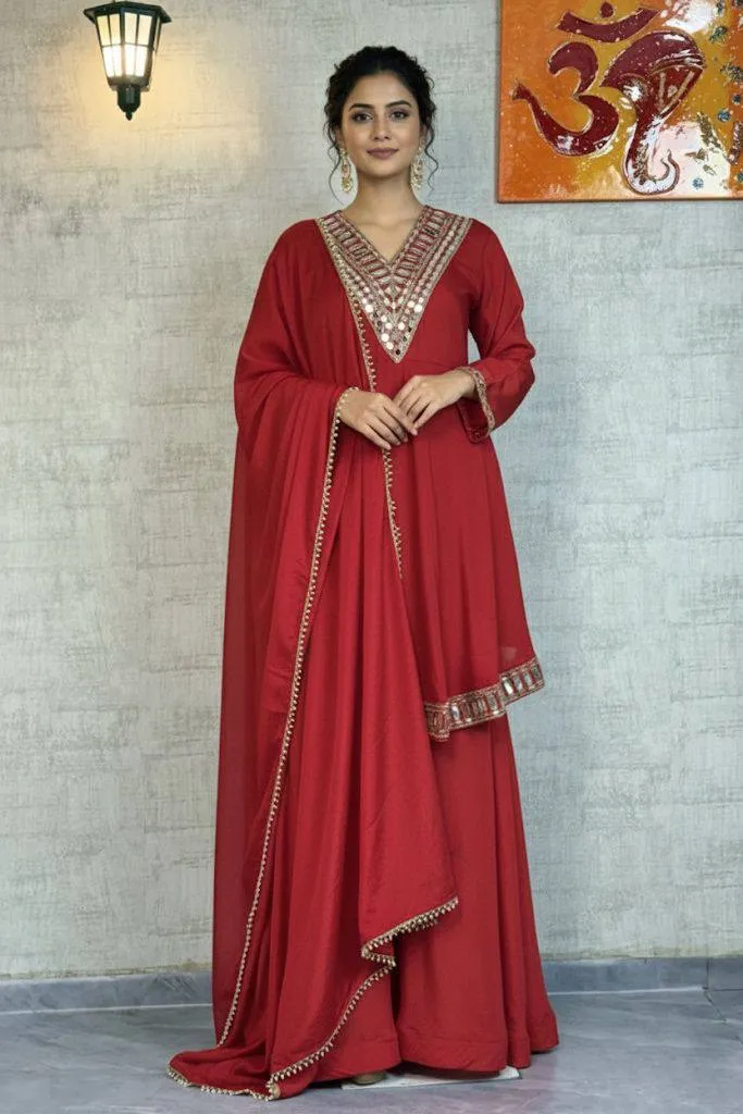 SBD 1800 Chinon Silk Designer Mirror Work SBD 1800 Chinon Silk Designer Mirror Work - Image 1