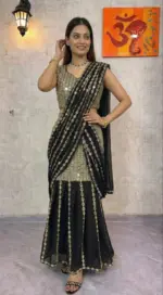 SBD 1811A Faux Georgette Mirror Work Ready to wear