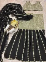 SBD 1811A Faux Georgette Mirror Work Ready to wear - Image 3