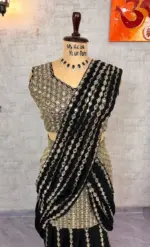 SBD 1811A Faux Georgette Mirror Work Ready to wear - Image 4