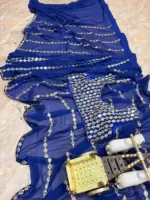 SBD 1813 Faux Georgette Real Mirror Work Ready to wear - Image 3