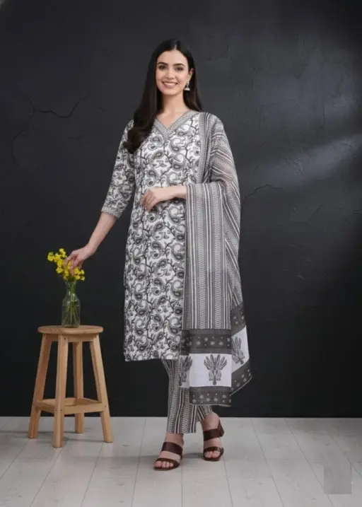 Shiv Vol 116 Grey Cotton Printed