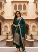 Shiv Vol 126 Green Roman Silk Occasion