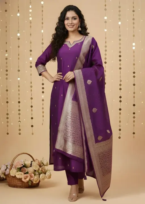 Shiv Vol 127 Purple Roman Silk Jacquard
