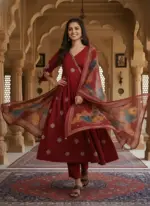 Shiv Vol 130 Maroon Roman Silk