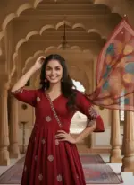 Shiv Vol 130 Maroon Roman Silk - Image 3