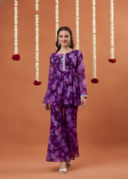 Shiv Vol 143 Purple Georgette Printed
