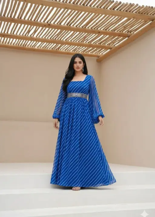 Shiv Vol 91 Blue Georgette Lehariya Printed