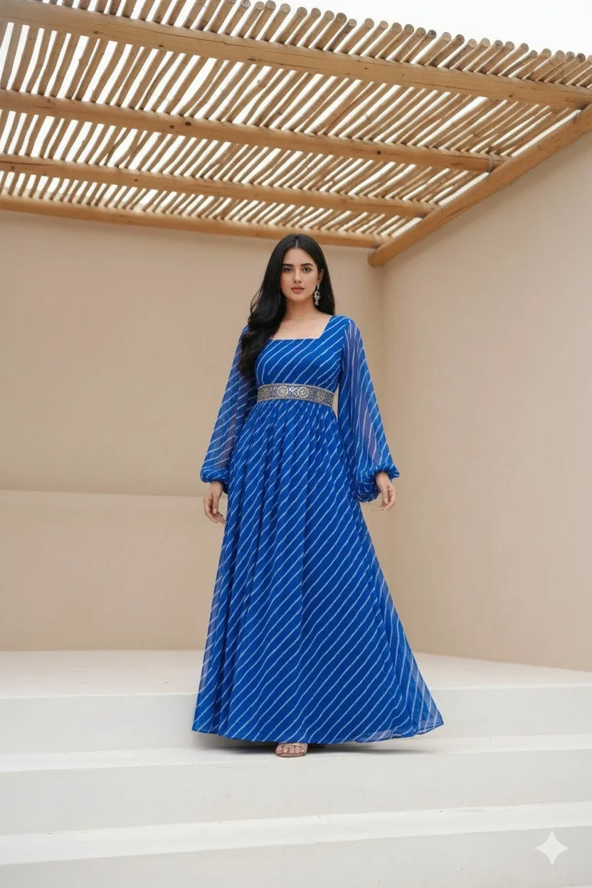 Shiv Vol 91 Blue Georgette Lehariya Printed Shiv Vol 91 Blue Georgette Lehariya Printed - Image 1