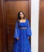 Shiv Vol 91 Blue Georgette Lehariya Printed - Image 3