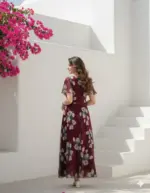 Shiv Vol 93 Maroon Georgette Floral Printed - Image 2