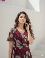 Shiv Vol 93 Maroon Georgette Floral Printed - Image 3