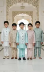 Shyam Vol 60 Heavy Jacquard Kurta Pajama With Koti - Image 2