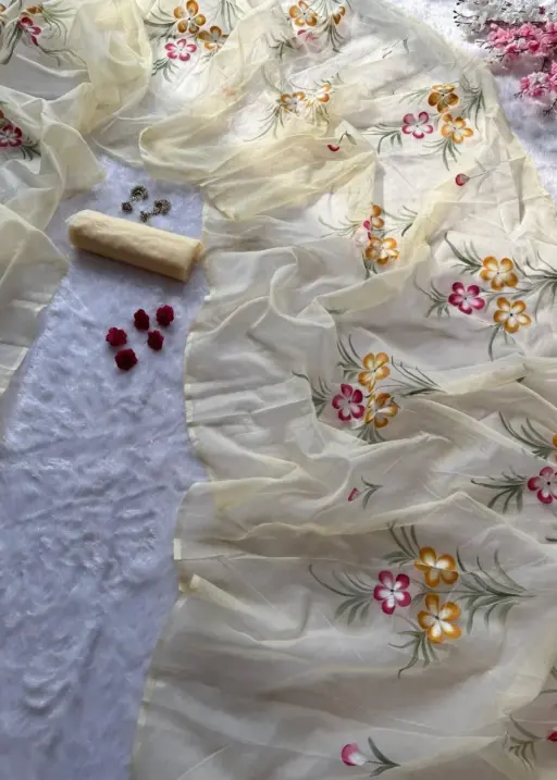 SWT 1188 Organza Flower Painted