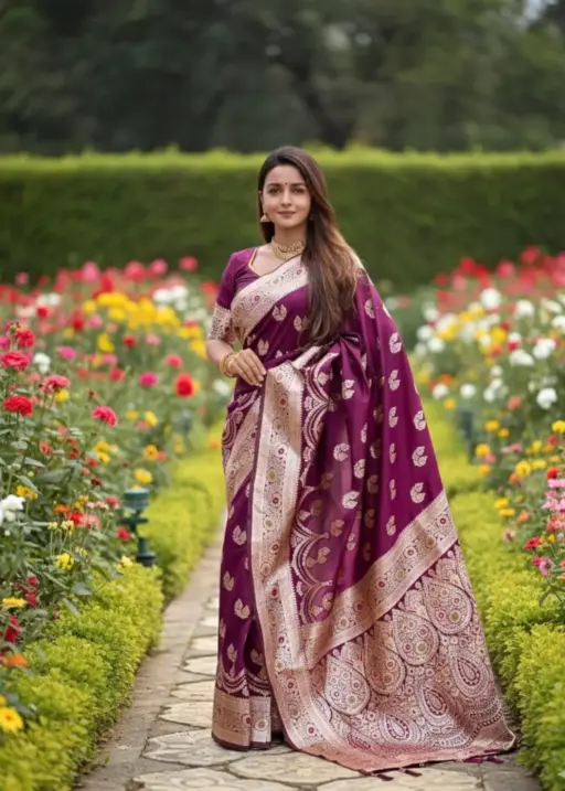 Vt 6078 T Banarasi Silk Zari Weaving Fancy Saree Collection