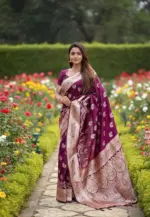 Vt 6078 T Banarasi Silk Zari Weaving Fancy Saree Collection - Image 9