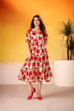 WMN 4509 Vichritra Silk Floral Printed Kurti Below 1000 - Image 7