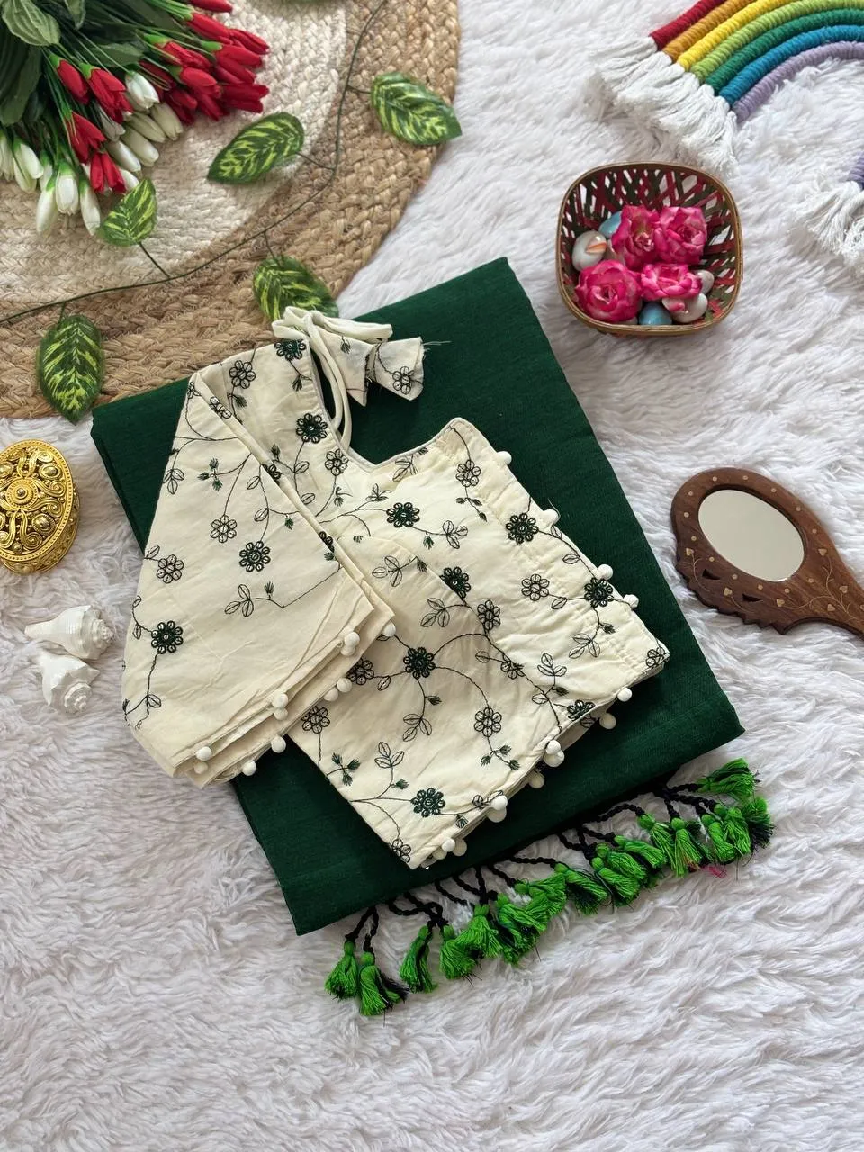 WMS Vol 134 Khadi Cotton Readymade Blouse With WMS Vol 134 Khadi Cotton Readymade Blouse With - Image 1