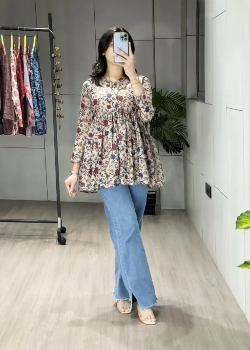 WMT 5003 Cambric Cotton Floral Printed Top