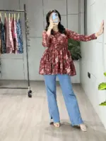 WMT 5003 Cambric Cotton Floral Printed Top - Image 2