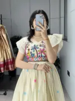 WMT 8230 Kora Cotton Kalamkari Floral Embroidery - Image 2