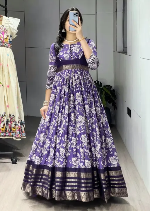 WMT 8232 Soft Silk Kalamkari Floral Printed