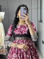 WMT 8232 Soft Silk Kalamkari Floral Printed - Image 2