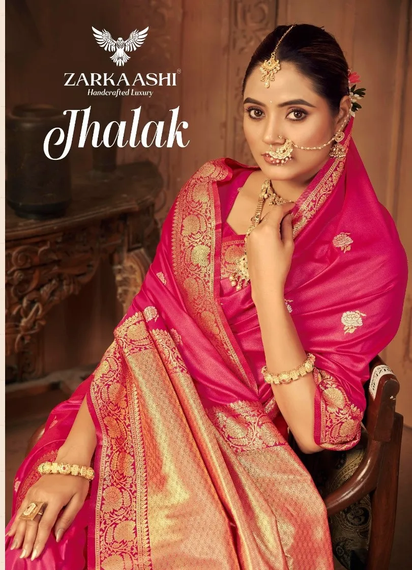 Zarkaashi Jhalak Katan Silk Festival Wear Saree Collection Zarkaashi Jhalak Katan Silk Festival Wear Saree Collection - Image 1